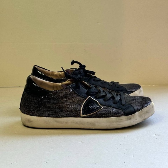 PHILIPPE MODEL PARIS SEQUINED LEATHER LAS VEGAS SNEAKERS SIZE 40 - Picture 1 of 12